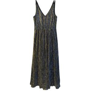 Sam Edelman Metallic Pleated Holiday Dress | Size 4
